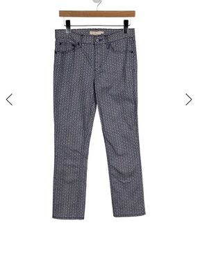 Tory Burch Women's Mid rise Straight jeans in Navy Pattern Size US 26-S
